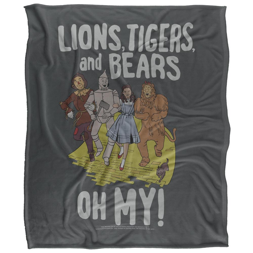 Multicoloured - Front - The Wizard Of Oz Lions, Tigers, And Bears Blanket