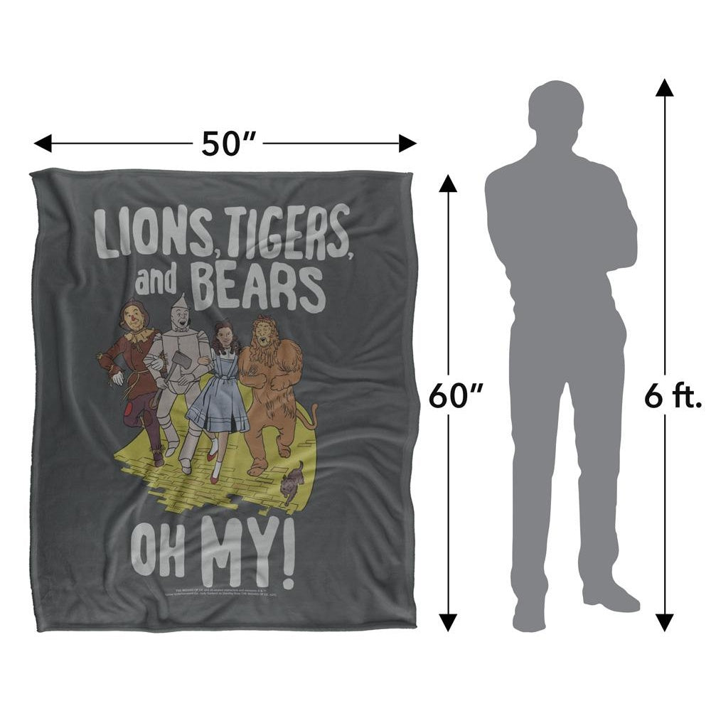 Multicoloured - Pack Shot - The Wizard Of Oz Lions, Tigers, And Bears Blanket