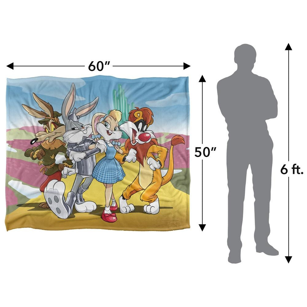 Multicoloured - Pack Shot - Looney Tunes Yellow Brick Road Blanket