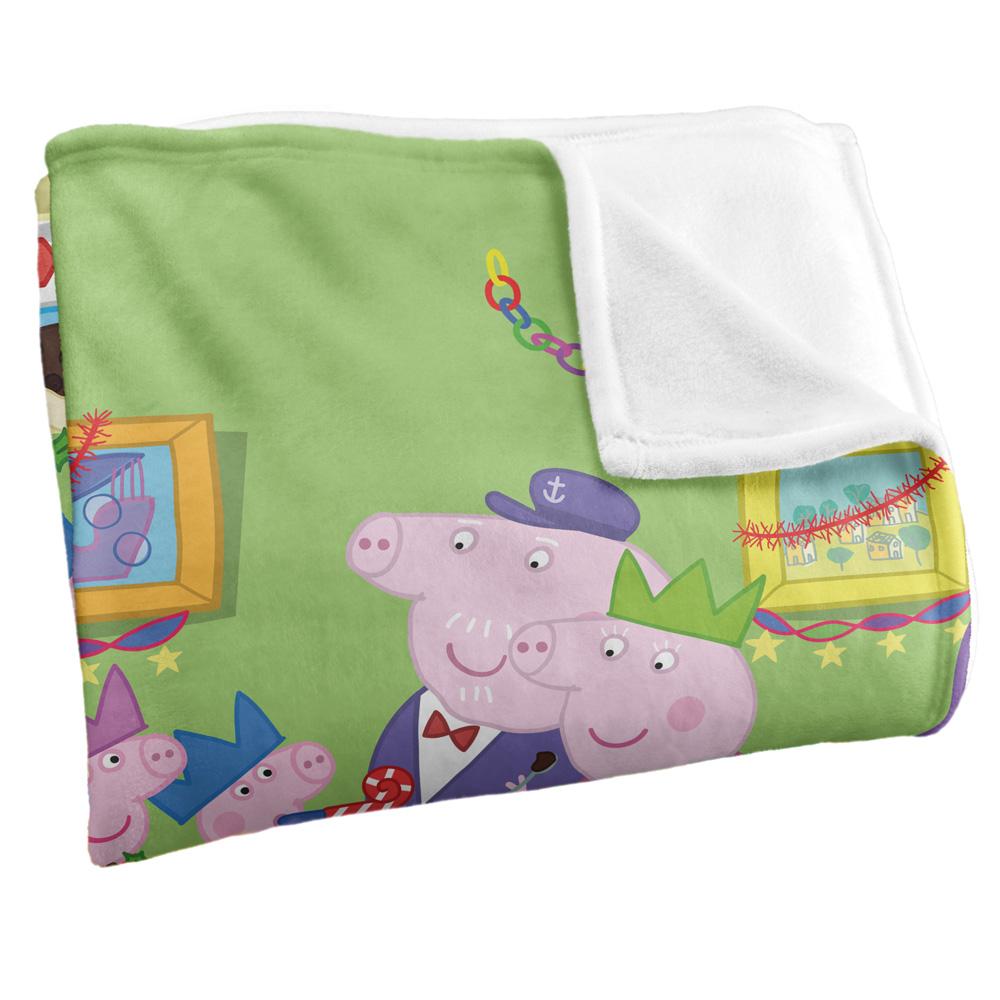 White - Back - Peppa Pig Peppa Pig Blanket,  Christmas Dinner Blanket