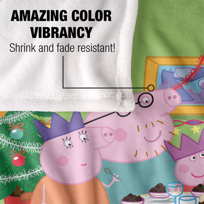 White - Lifestyle - Peppa Pig Peppa Pig Blanket,  Christmas Dinner Blanket