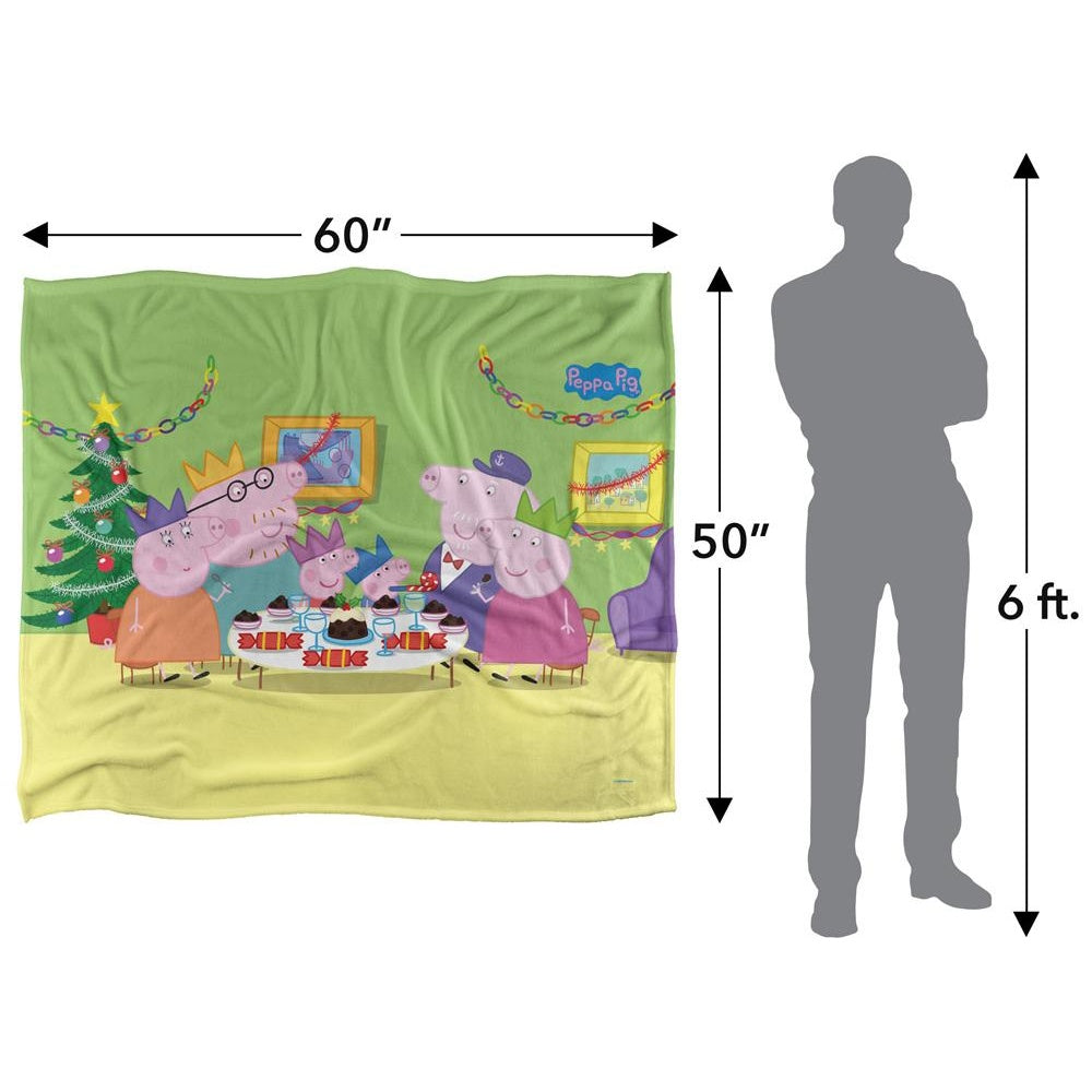 White - Pack Shot - Peppa Pig Peppa Pig Blanket,  Christmas Dinner Blanket