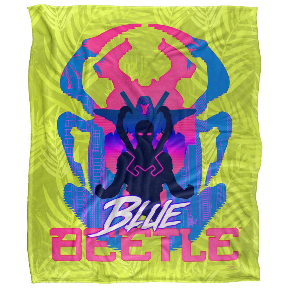 Multicoloured - Front - Blue Beetle Silhouette Blanket