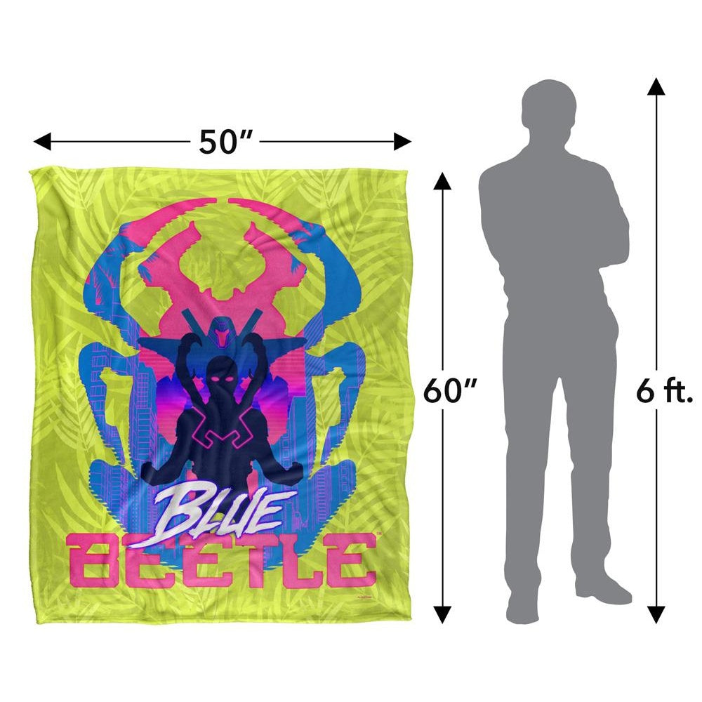 Multicoloured - Pack Shot - Blue Beetle Silhouette Blanket