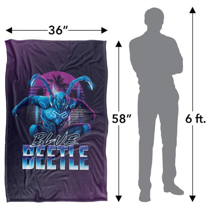 Beetle-Blue - Pack Shot - Blue Beetle Pose Blanket