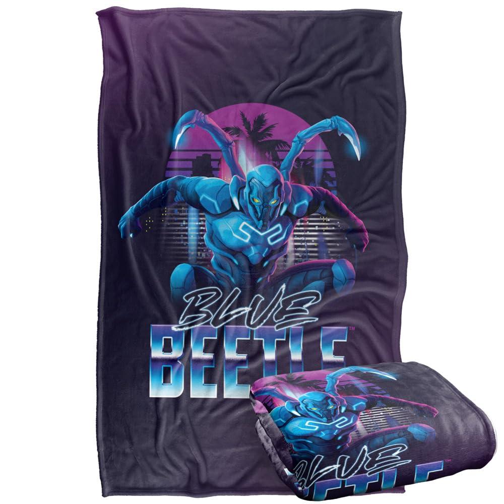 Beetle-Blue - Back - Blue Beetle Pose Blanket