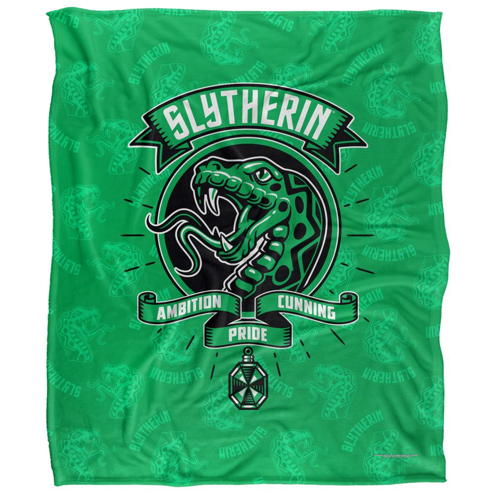 Multicoloured - Front - Harry Potter Ambition, Cunning, Pride Slytherin Blanket