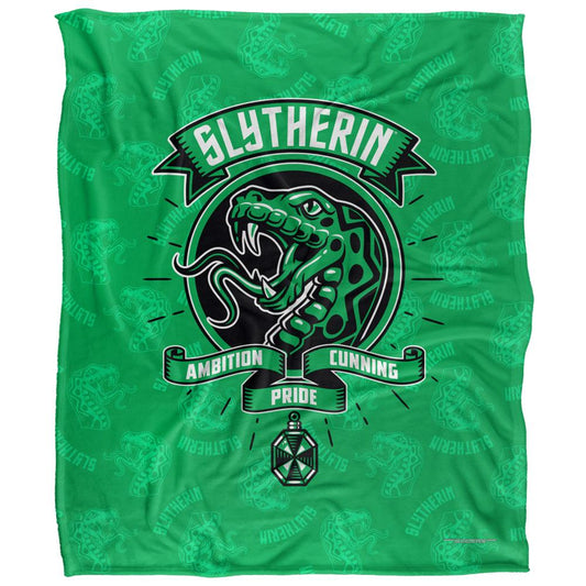 Multicoloured - Front - Harry Potter Ambition, Cunning, Pride Slytherin Blanket