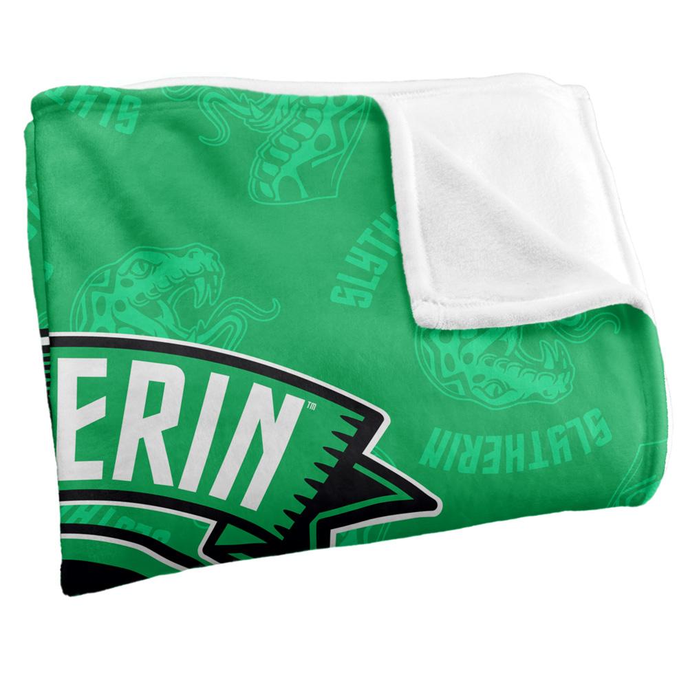 Multicoloured - Back - Harry Potter Ambition, Cunning, Pride Slytherin Blanket