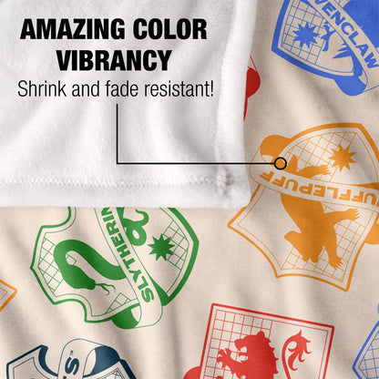 Multicoloured - Lifestyle - Harry Potter House Crests Blanket