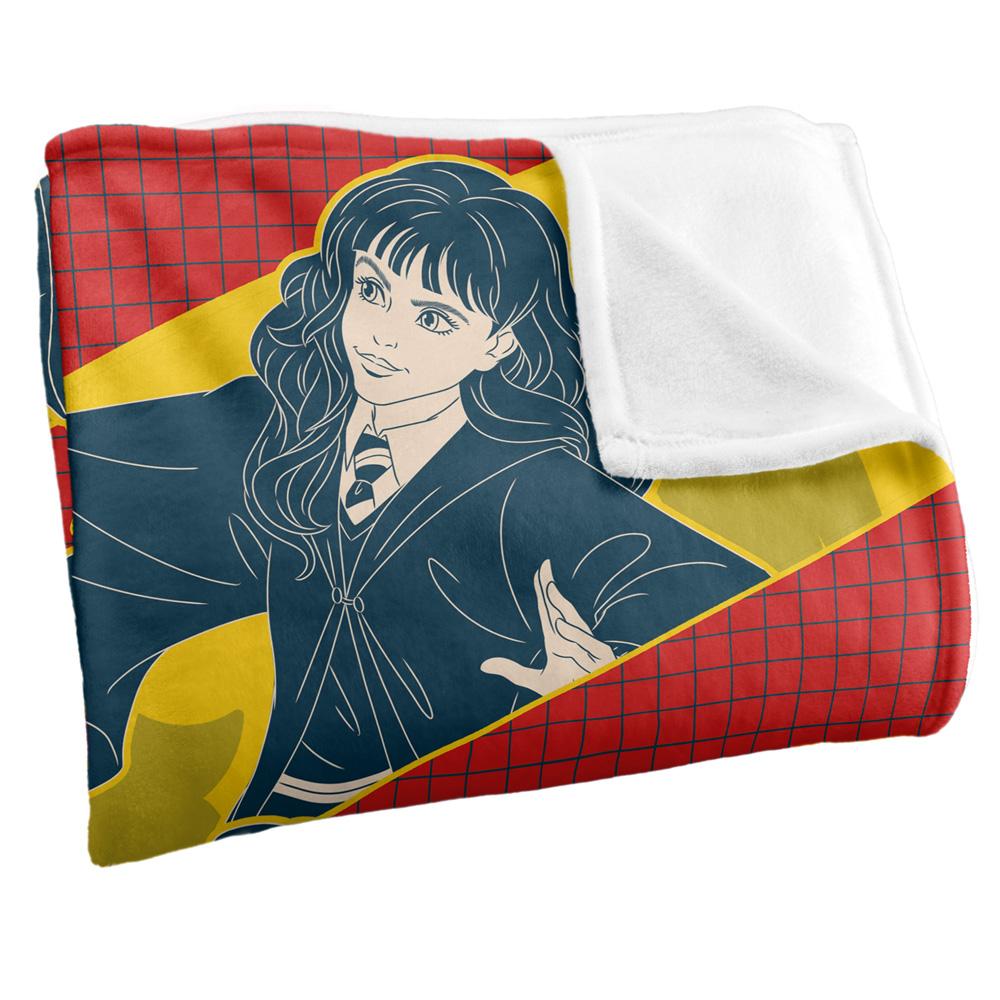 Multicoloured - Back - Harry Potter Cartoon Harry, Ron And Hermione Blanket