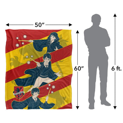 Multicoloured - Pack Shot - Harry Potter Cartoon Harry, Ron And Hermione Blanket