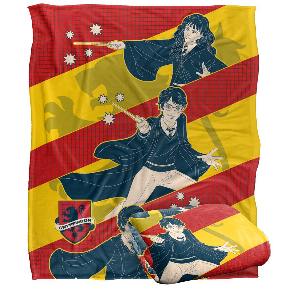 Multicoloured - Side - Harry Potter Cartoon Harry, Ron And Hermione Blanket