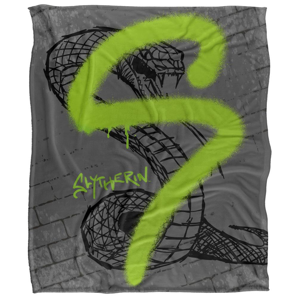 Multicoloured - Front - Harry Potter Slytherin Graffiti Blanket