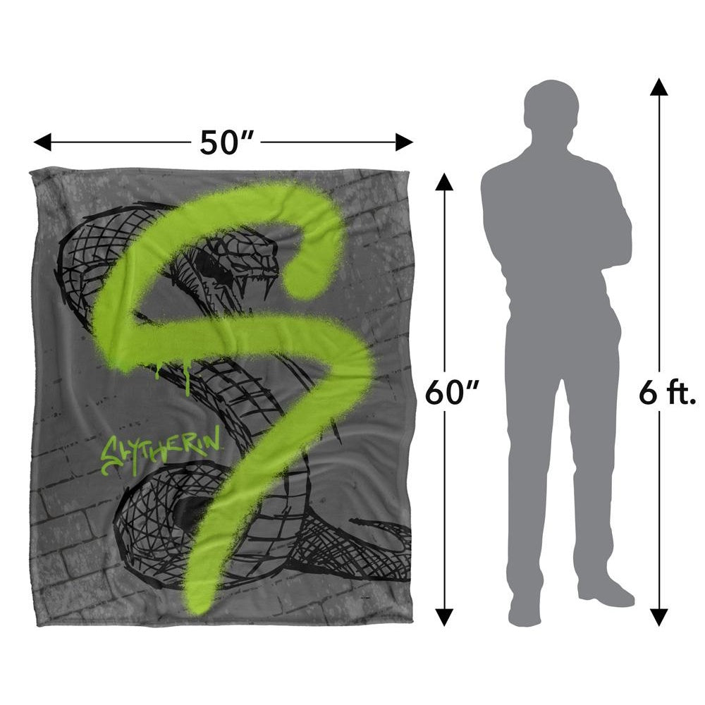 Multicoloured - Pack Shot - Harry Potter Slytherin Graffiti Blanket
