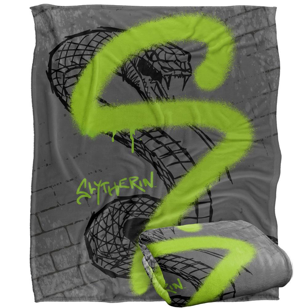 Multicoloured - Side - Harry Potter Slytherin Graffiti Blanket