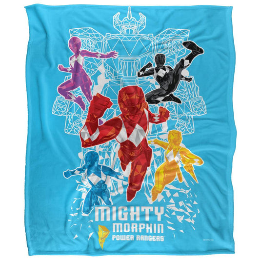Multicoloured - Front - Power Rangers Polygon Blanket