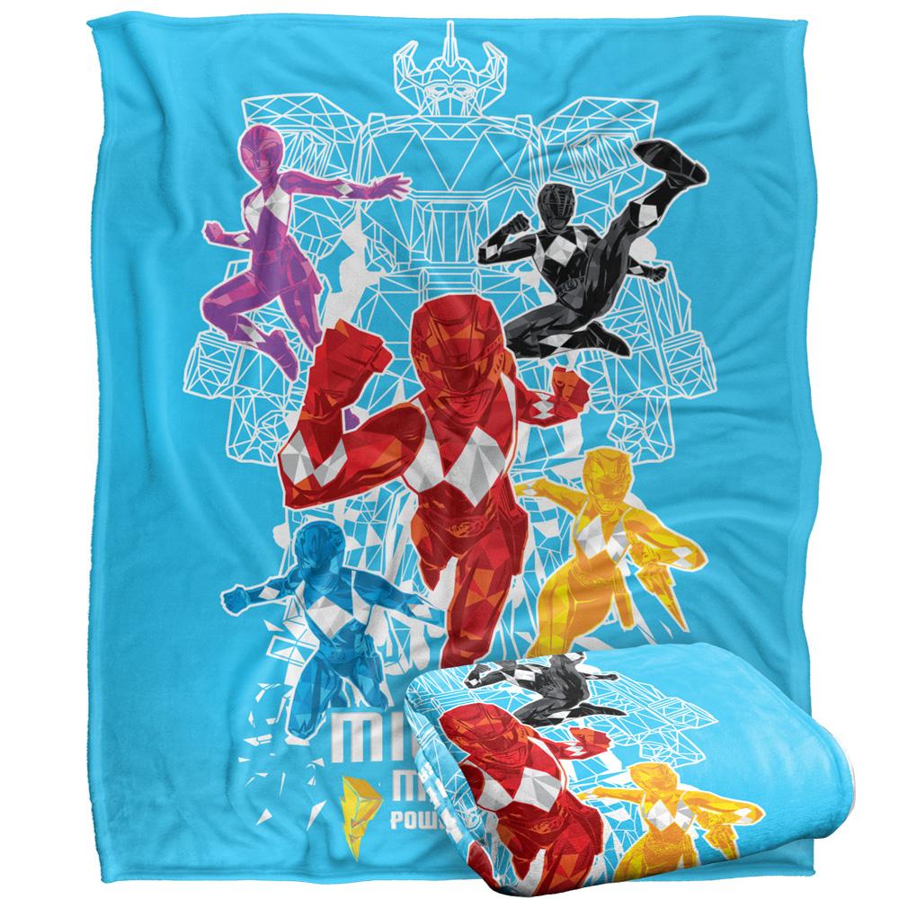 Multicoloured - Side - Power Rangers Polygon Blanket
