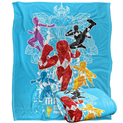 Multicoloured - Side - Power Rangers Polygon Blanket