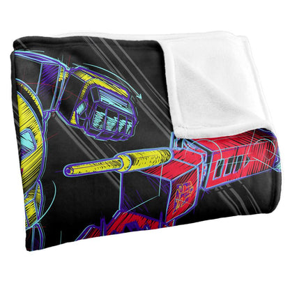 Multicoloured - Back - Transformers Sketch Optimus Prime & Bumblebee Blanket