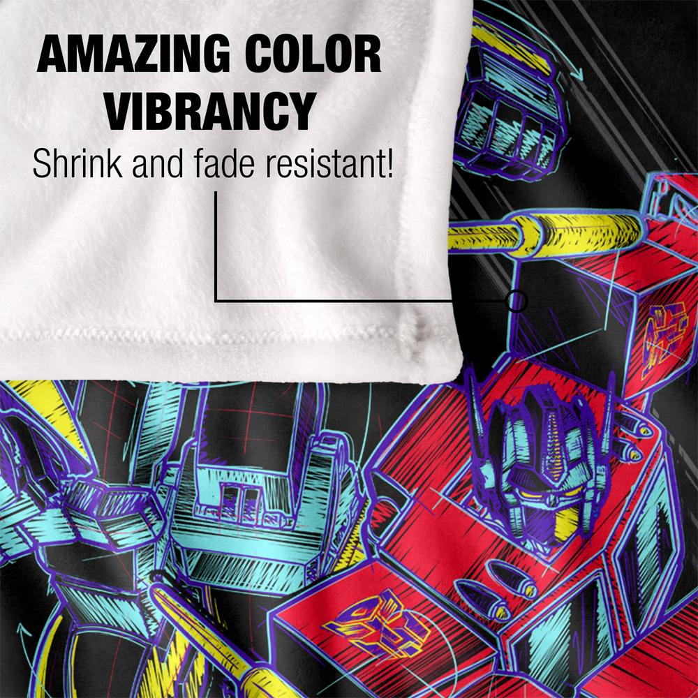 Multicoloured - Lifestyle - Transformers Sketch Optimus Prime & Bumblebee Blanket