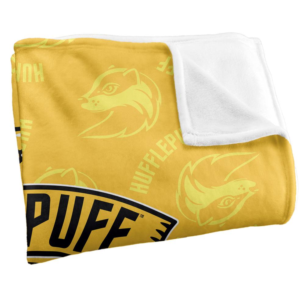 Multicoloured - Back - Harry Potter Dedication, Patience, Loyalty Hufflepuff Blanket