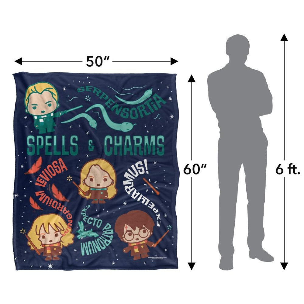 Multicoloured - Pack Shot - Harry Potter Spells & Charms Chibi Blanket