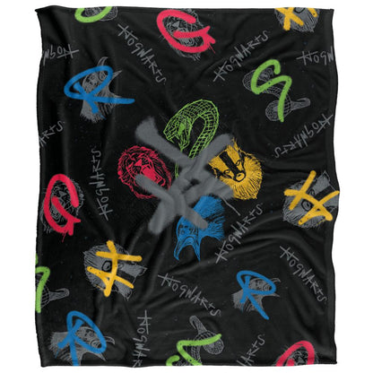 Multicoloured - Front - Harry Potter Repeat Print Blanket