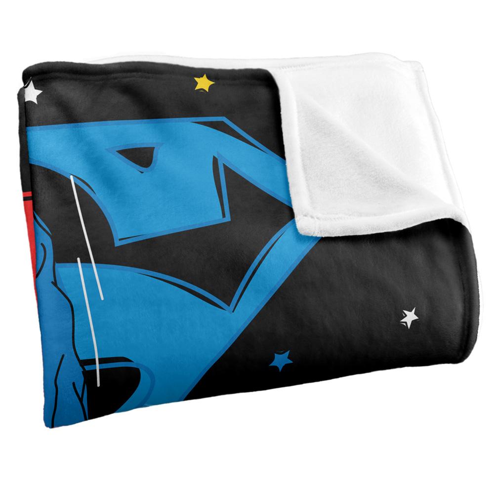 Multicoloured - Back - Superman Action Pose Blanket