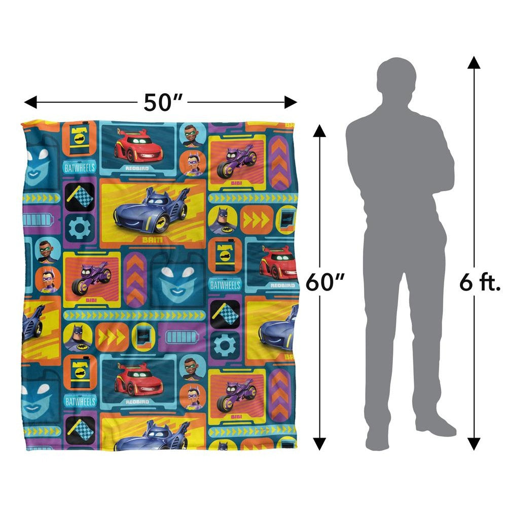 Multicoloured - Pack Shot - Batwheels Characters Blanket