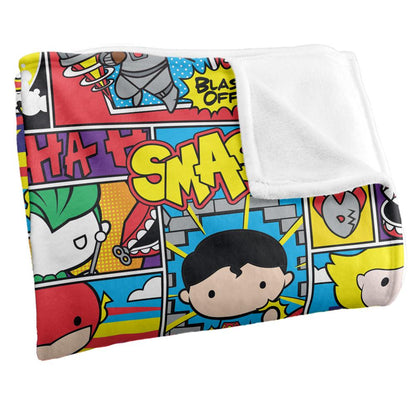 Multicoloured - Back - Justice League Chibi Comic Collage Blanket