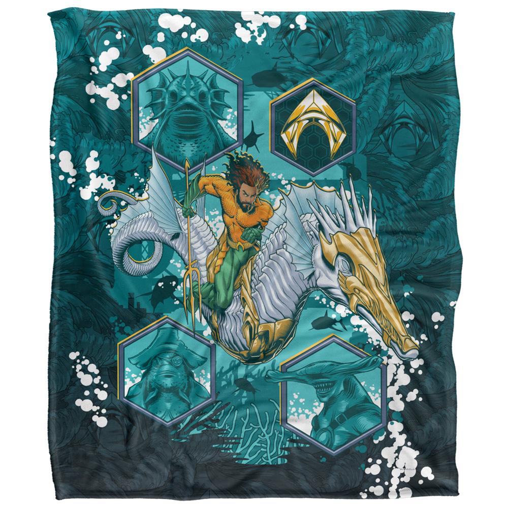 Multicoloured - Front - Aquaman Seahorse Blanket