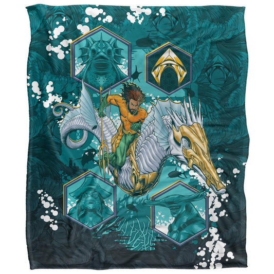 Multicoloured - Front - Aquaman Seahorse Blanket