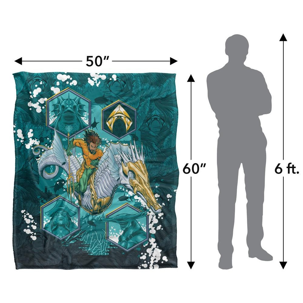 Multicoloured - Pack Shot - Aquaman Seahorse Blanket