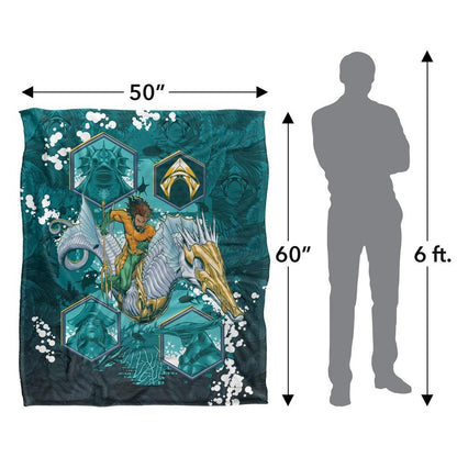Multicoloured - Pack Shot - Aquaman Seahorse Blanket