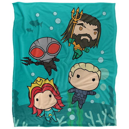 Multicoloured - Front - Aquaman Chibi Blanket