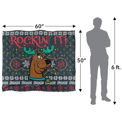 Multicoloured - Pack Shot - Scooby Doo Rockin It Christmas Blanket