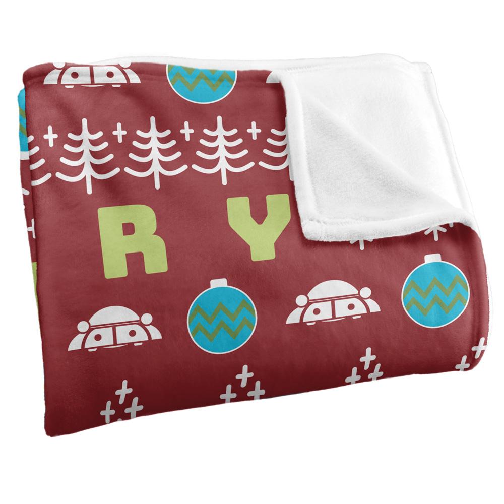 Multicoloured - Back - Rick And Morty Merry Rickmas Pickle Rick Christmas Blanket