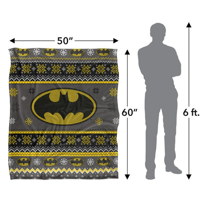 Multicoloured - Pack Shot - Batman Christmas Fair Isle Blanket