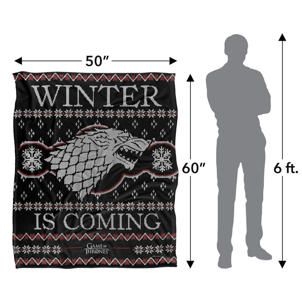 Multicoloured - Pack Shot - Game Of Thrones Winter Is Coming Fair Isle Blanket