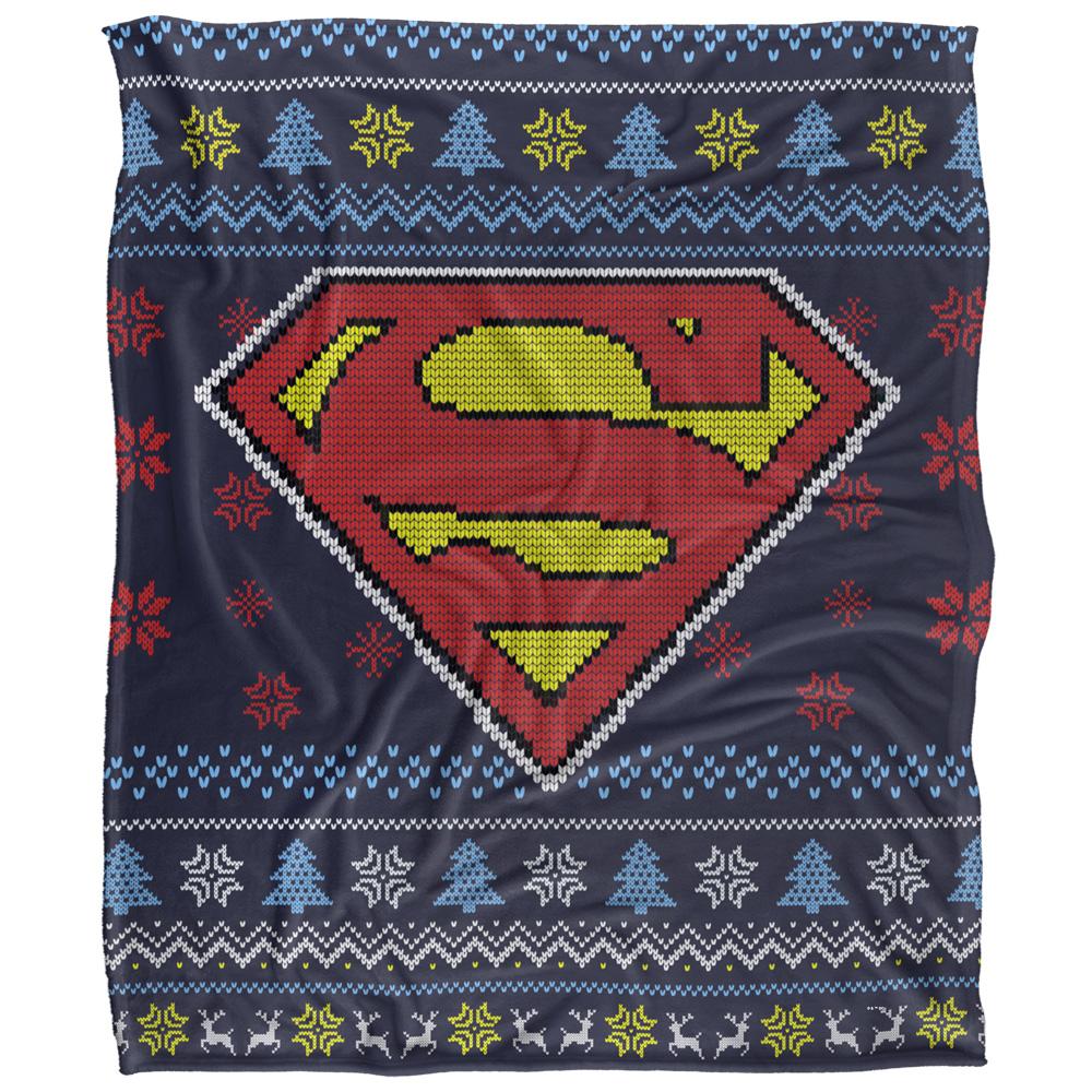 Multicoloured - Front - Superman Christmas Fair Isle Blanket