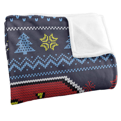 Multicoloured - Side - Superman Christmas Fair Isle Blanket