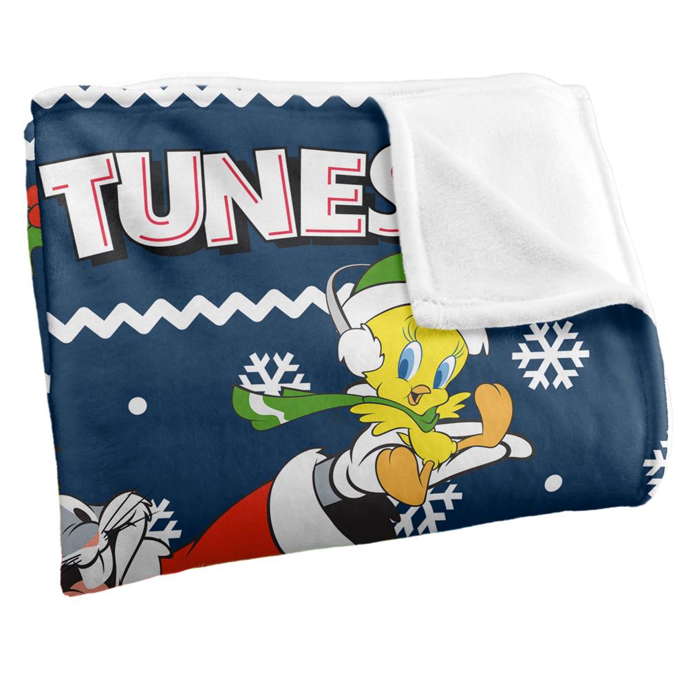 Multicoloured - Side - Looney Tunes Group Shot Christmas Blanket