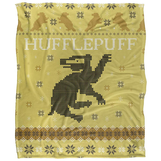 Multicoloured - Front - Harry Potter Hufflepuff Fair Isle Blanket