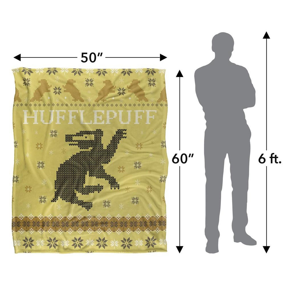 Multicoloured - Pack Shot - Harry Potter Hufflepuff Fair Isle Blanket