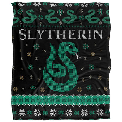 Multicoloured - Front - Harry Potter Slytherin Fair Isle Blanket