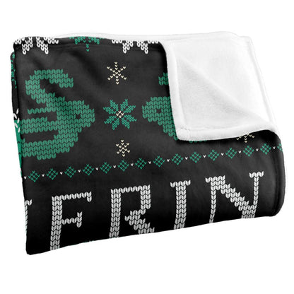 Multicoloured - Side - Harry Potter Slytherin Fair Isle Blanket