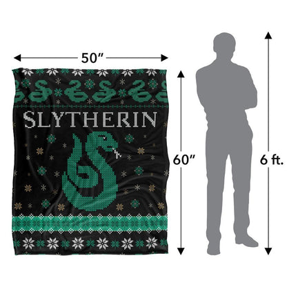 Multicoloured - Pack Shot - Harry Potter Slytherin Fair Isle Blanket