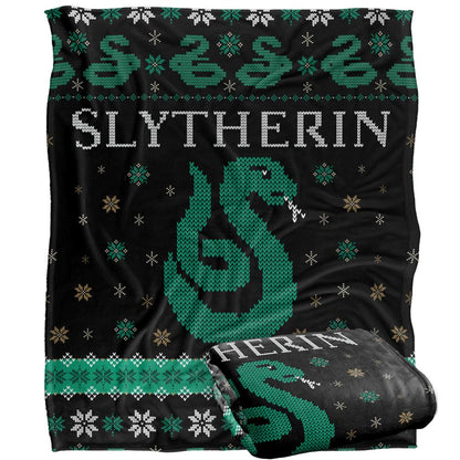 Multicoloured - Back - Harry Potter Slytherin Fair Isle Blanket