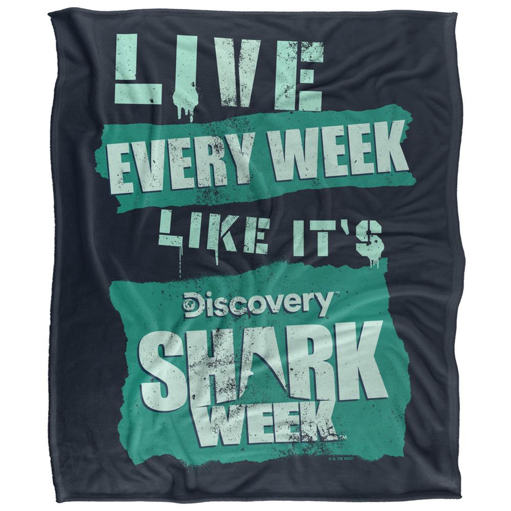 Multicoloured - Front - Shark Week Live Every Week Blanket